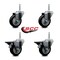 Service Caster 35 Inch Black Polyurethane Wheel Swivel 34 Inch Threaded Stem Caster Set 2 Brakes SCC SCC-TS20S3514-PPUB-BLK-34212-2-PLB-2 - alternate 3